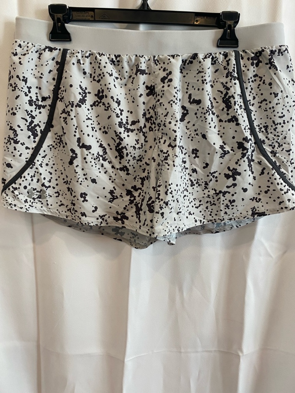 Under Armour White and Black Speckled Athletic Shorts